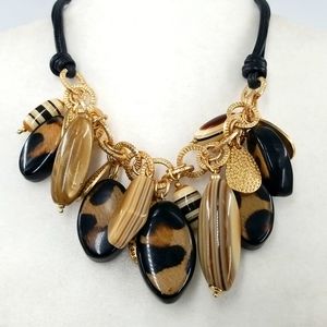 Chico's Leopard & Leather Necklace